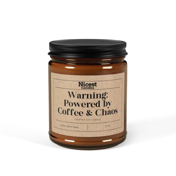 Warning: Powered by Coffee and Chaos - Self-Care Candle Treat for Yourself - Image 2